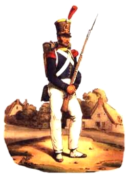 Grenadier francuski z karabinem ska�kowym i bagnetem.