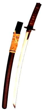 Miecz samurajski z XVII w. - wakizaszi z drewnian� pochw� pokryt� lak�. U�ywany do boju, a tak�e do rytualnego samob�jstwa - seppuku.